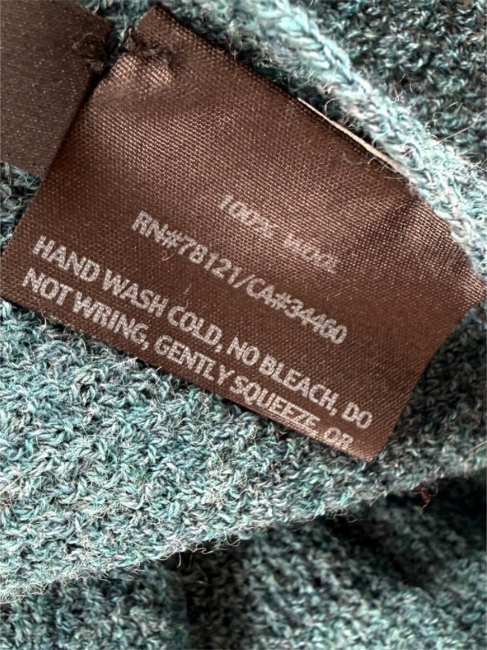 EILEEN FISHER Superfine Merino Poncho in Regenerative Wool Basic Length Teal O/S - Picture 7 of 10
